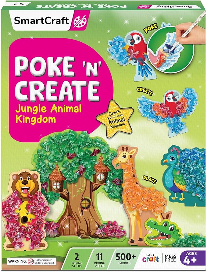 Smartivity Poke ‘n’ Create DIY Kit for Kids 4 to 10 Years, Creative Birthday Gift for Girls & Boys Age 4-5-6-7-8-9-10, DIY Art & Craft Activity Kit