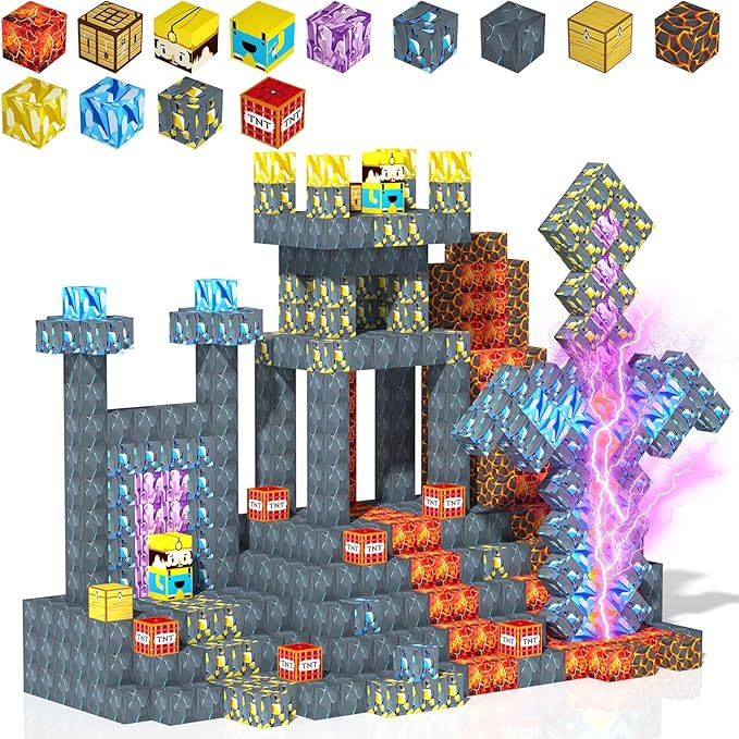 180PCS Magnetic Blocks, Magnetic Building Blocks for Kids, STEM Constructions Toy Magnet Building Sets for Boys Girls Age 4-8, Sensory Stacking Toy Christmas Birthday Gifts for Kids, 0.8" Size