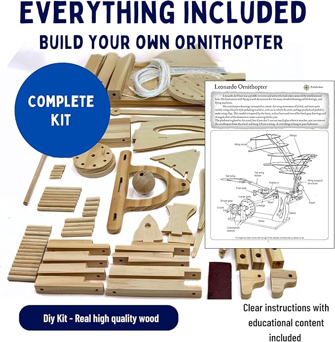 PATHFINDERS STEM Kit – Leonardo da Vinci Ornithopter | 3D Puzzle & Engineering Toy for Kids Ages 9+ | Educational Science & Learning Resource | Fun Gift Idea for Girls