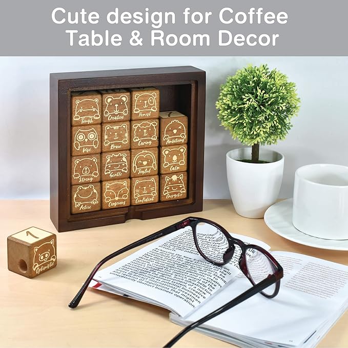 Super SIX : Wooden Multi Board Game: Tic Tac Toe + Shut The Block + 15 Number Sliding Puzzles for Kids and Family