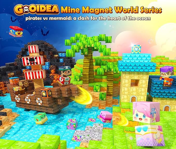 Magnetic Blocks - 150PCS Magnetic Building Blocks Magnet Toys for Kids Age 3-5 4-8 5-7 8-12, Mine Magnet World Craft Construction, Stacking Sensory Toy Christmas Birthday Gifts for Boys Girls