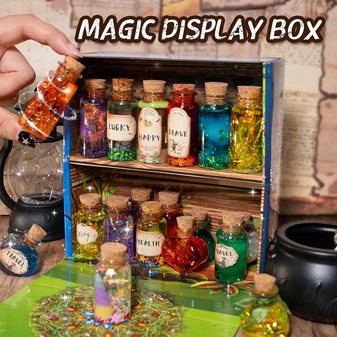 LDomet Magic Potions Kit for Kids - Mix 20 Fairy Dust Potion Bottles, Halloween Christmas Party Decorations, Creative Gift Craft Toy for Ages Boys Girls 6 7 8 9 10+