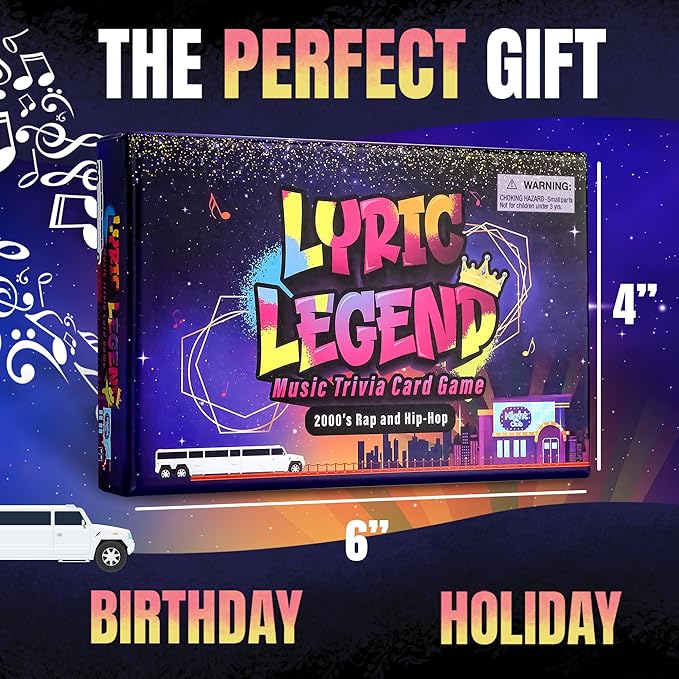 Lyric Legend 2000s Hip-Hop and Rap - Finish The Lyrics Game to Argue for The Correct Songs. Makes A Great Gift for Trivia Lovers - So Grab Your Mic, Sing Along, and Quiz Your Friends and Family!