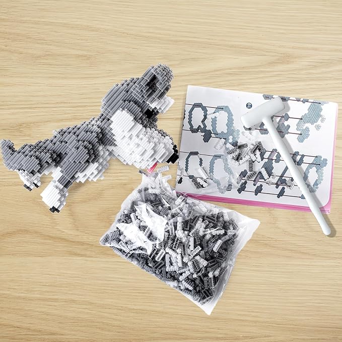 Schnauzer Dog Model Micro Building Blocks Set - Advanced 3D Puzzle for Adults, 7100-Piece Complex Animal Brick Building Kit, Collector's Display Toy for Teens 14+ Adults, Stress Relief Creative Gift