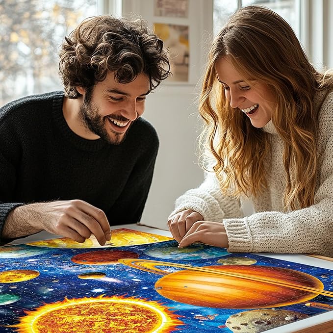 ALL4JIG Solar System Style Fun Jigsaw Puzzles for Adults and Kids, 500 Pieces, Christmas Secret Santa Gift, White Elephant Gifts, Number Partitioned for Easy Solving