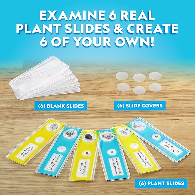 Blue Marble National Geographic Junior Microscope for Kids- Kit Includes Up to 250x Magnification Handheld Mini Attachment, 12 Slides, Lab Guide, Science Toy for Ages 6-12, STEM Project