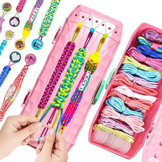 Friendship Bracelet Making Kit for Girls Ages 6-12|DIY Arts & Craft Kits with 200 Alphabet Beads|Bracelet String Maker Kids Jewelry Making Best Christmas Birthday Gift for 6-8,8-10,10-12 Year Olds