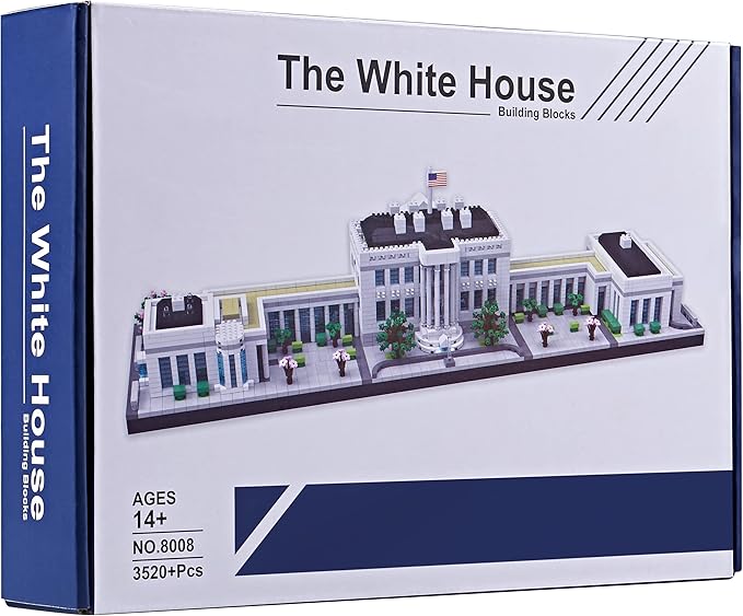Gift Architecture: The White House Model Building Set - Engaging Micro Block Kit with 3520pcs - Perfect for Adults and Teens - Aesthetically Pleasing Collectible Gift