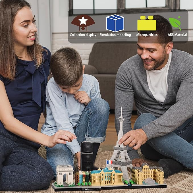 Architecture Series Mini Bricks for Adults and Teens,Paris Skyline Collection,3680 PCS, Micro Building Blocks Set Model Kit,Landmark Model