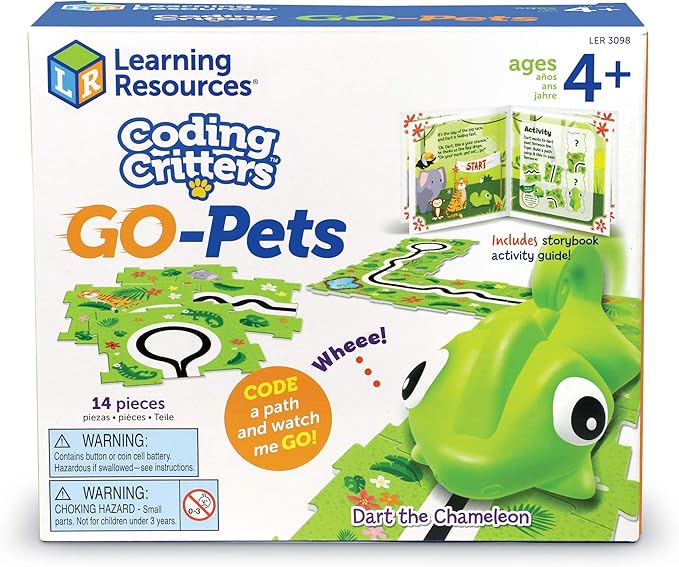 Learning Resources Coding Critters Go Pets Dart the Chameleon, Screen-Free Early Coding Toy For Kids, Interactive STEM Coding Pet, Ages 4+