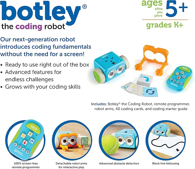 Learning Resources Botley the Coding Robot - Code Games for Boys and Girls, Robotics for Kids, STEM Programming, Scientific Building Toys, Engineering Gift Set