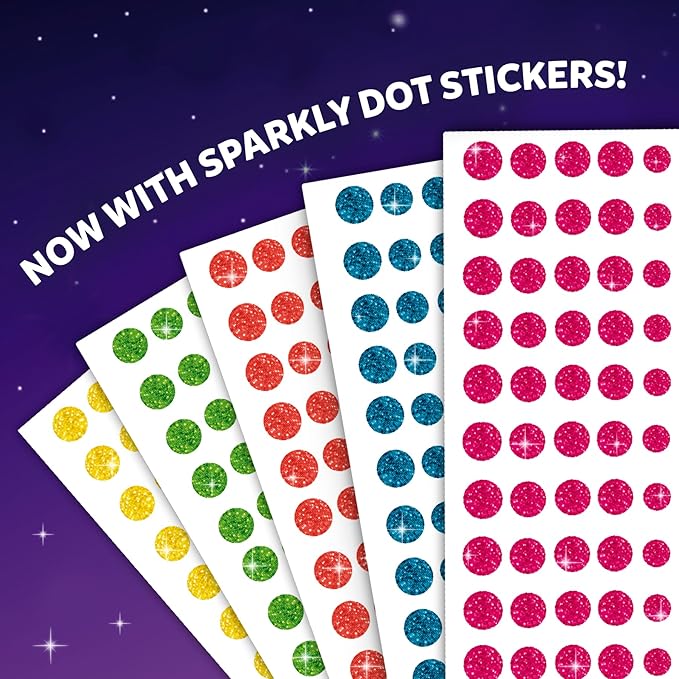 Skillmatics Dot It Sticker Art - Unicorns & Princesses, 500+ Sparkly Stickers, Mess-Free Fun for Kids, DIY Scrapbooking Craft Kits, Travel Toys, Gifts for Ages 3, 4, 5, 6, 7