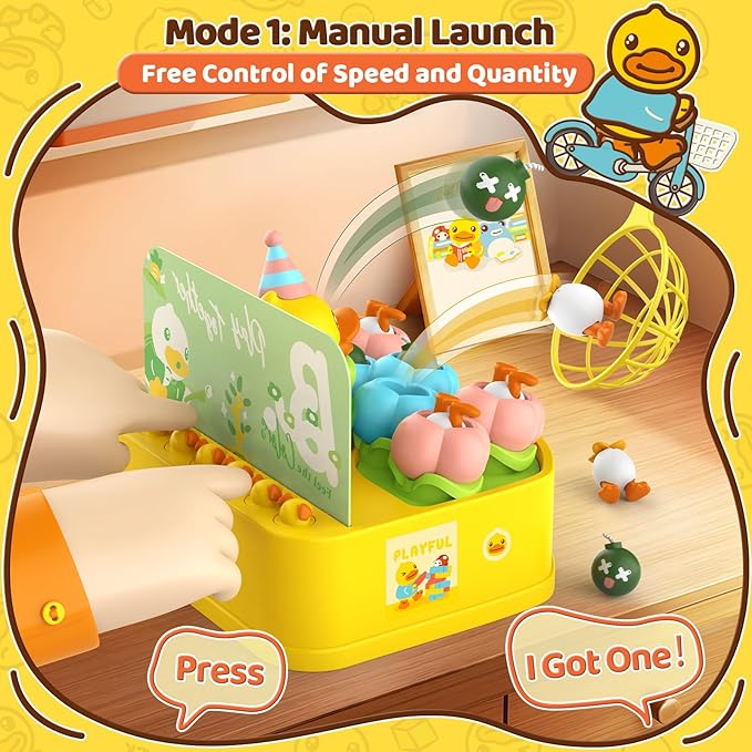 B.Duck Games Bounce and Catch Toys for Kids 3-5, Toddler Board Games,Christmas Birthday Gifts for Kids 4-6,Duck Toddler Games for 5-7 Boys and Girls