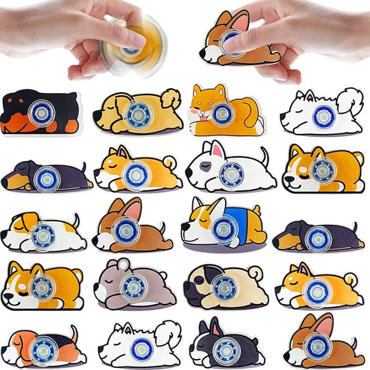 20Pcs Mini Fidget Spinners, Bulk Random Finger Fidget Spinner Toys, Stress Relief Sensory Toys for Kids, Goodie Bags Stuffers Party Favors Gifts Christmas Stocking Classroom Prizes