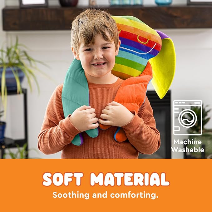 Weighted Plush Toy – Machine Washable Calming Stuffed Animal for Kids – Arms and Body are Weighted to Give a Realistic Hug – Soft Companion for Playtime, Naptime & Travel (Fuss)