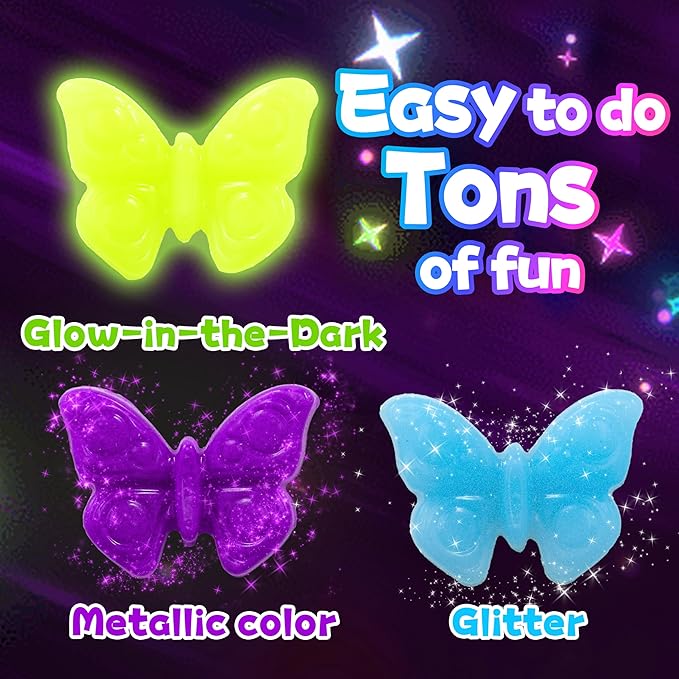 Make Your Own Squishies Animal Toys,6 Rubber Characters Making kit,Glow-in-The-Dark Science Activity kit, Silicone Squishies Craft Kit,Squeeze Gift Set for Boys and Girls Ages 6-12