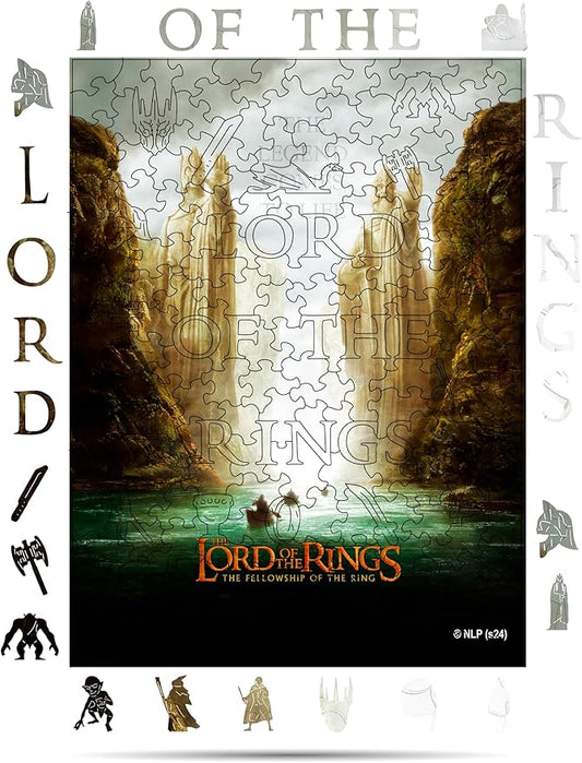 Crafthub Lord of The Rings Wooden Puzzles for Adults – A3 Size with 208 Pieces Wood Puzzles – The Gates of Argonath – Jigsaw Puzzles with Unique Shapes – 14.3" x 10.7"