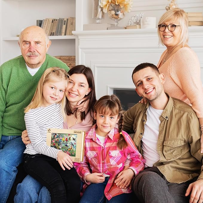 Wooden Puzzles for Adults, Wooden Jigsaw Puzzles for Adults Kids, Birds in The Orchard Unique Shaped Wood Puzzles Adult, Creative Birthday Gifts for Friends Family Game (8.5 * 6.2in 100pcs)