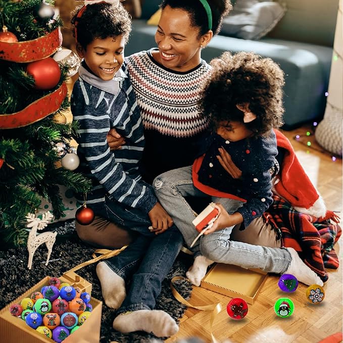 24 Pcs Christmas Mini Fidget Spinners Ball Toys for Kids Adults Christmas Stocking Stuffers, Pinata Fillers, Treasure Box Toys for Boys Girls Christmas Party Favors Gifts