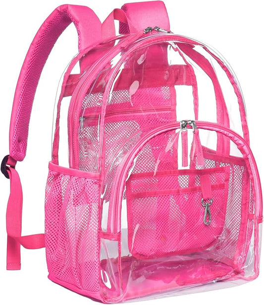 PACKISM Clear Backpack - 17 inch Heavy Duty Clear Backpacks for School, Large Transparent Bookbag for Students (Age 12+)