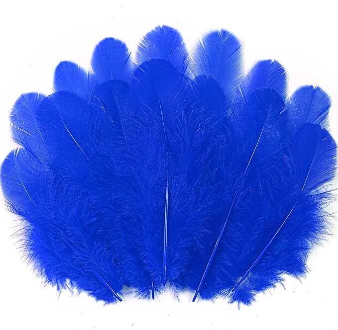 Soarer 300pcs Blue Feathers for Crafts - 3-5inch Feathers Bulk for Wedding Home Party, Dream Catcher Supplies and DIY Crafts(RoyalBlue)
