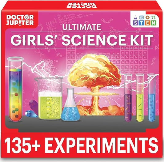 Doctor Jupiter Girls' Science Kit for Kids Ages 8-10-12-14 | Birthday Gift Ideas for 8,9,10+ Year Old Girls | Chemistry Set, STEM Toy Kit with 135+ Experiments | Learning & Educational Projects