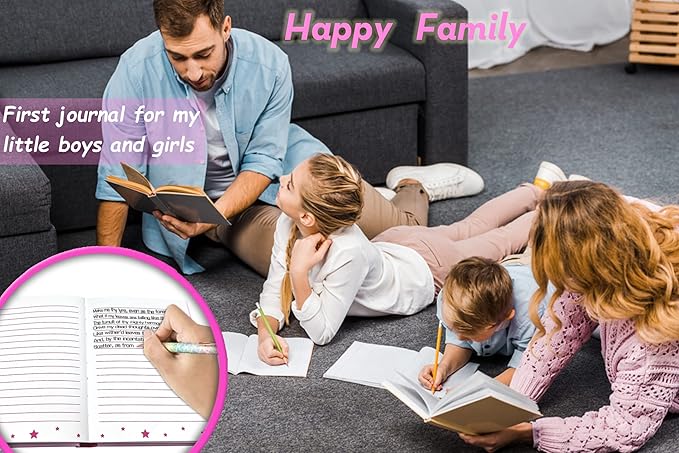 GINMLYDA Girls Diary with Lock for Kids, Pink Cute Diaries 7.1x5.3 160 Pages Girl Journal Secret Notebook with Lock and Key for Little Kid Writing Drawing Gift for Pre school Age 6,8,12