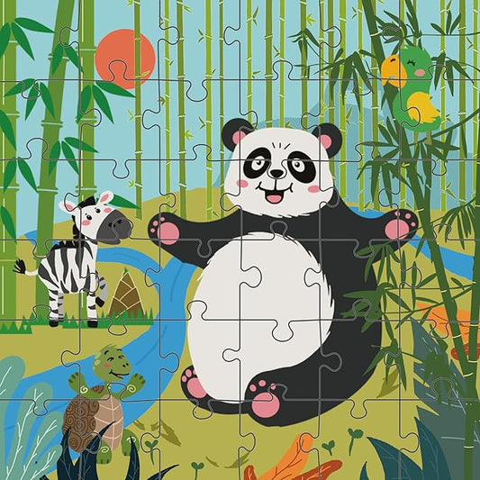 Panda Floor Puzzle Animal Jigsaw Large Puzzles 36 Piece Ages 3-6 for Toddler Children Learning Preschool Educational Development Toys (Panda)