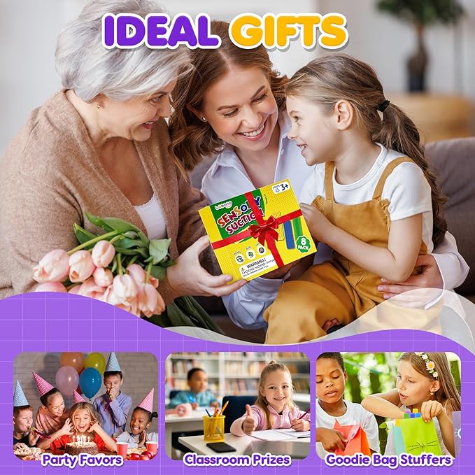 Sensory Fidget Toys Kids Adults: 8 Pack Textured Suction Toys for Autism Kids Calming - Sensory Stickers for Anxiety Relief Items - Fidget Strips for Classroom Desk - Travel Toys Road Trip Essential