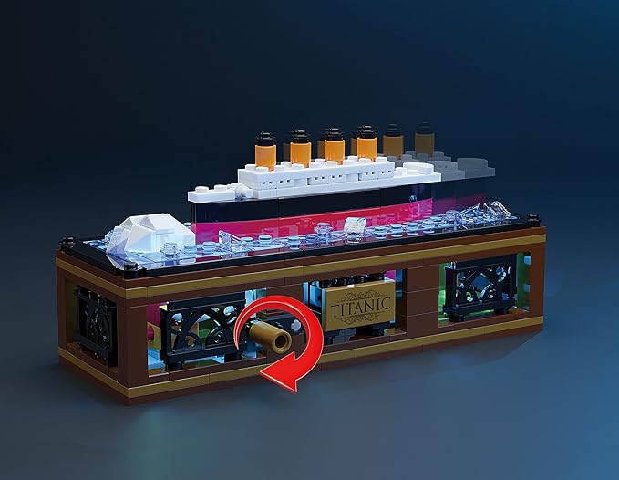 Brick Loot Titanic Iceberg Model Kit – 319-Piece Ship Building Set with LED Lights, DIY Architecture Kit for Adults & Teens, Compatible Bricks, Educational STEM Toy, Collectible Display Gift