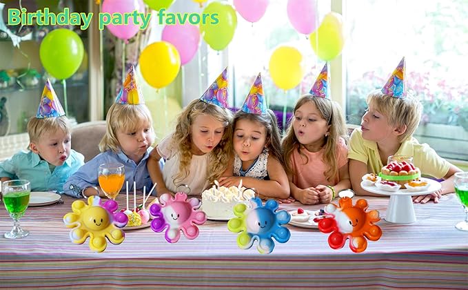 24 Packs Bulk octopus Fidget Bubble Bulk Mini Pop Keychain Fidget for Teens and Kids, Birthday Party Favors Supplies Classroom summer Student gifts