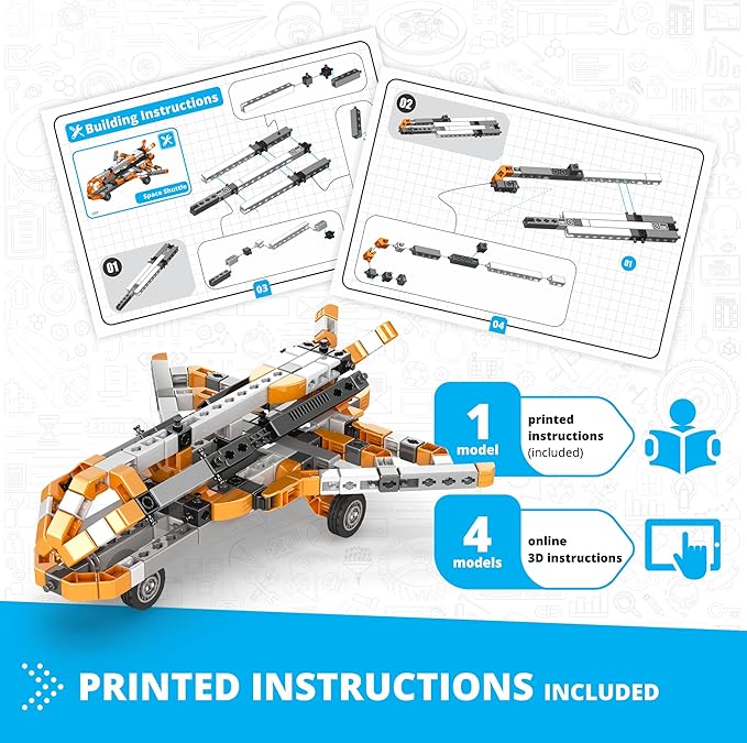 Engino- Inventor STEM Toys, Space Shuttle Kit, Construction Toys for Kids 9+, STEM Building Kit, Educational Playset, Gifts for Boys & Girls