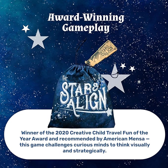 Breaking Games The Stars Align – Constellation Strategy Game for Kids Ages 6+ – 2-4 Player Board Game with Shooting Star Challenge – Travel-Friendly Award-Winning Family Game