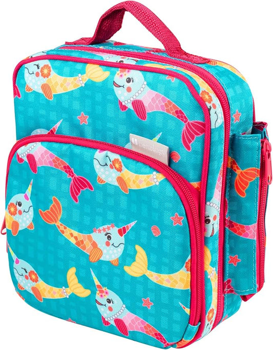 Kids Insulated Lunch Box w Snack Pocket & Expandable Water Bottle Holder For Girls- Waterproof Lunchbox Tote Keeps Food Hotter or Colder Longer - Reusable Back to School Bag Fits Most Bento Containers