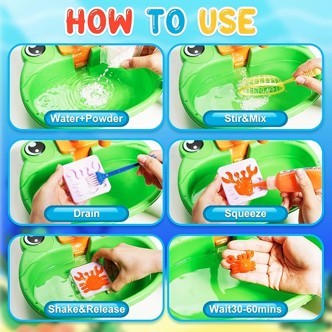 Water DIY Crafts Elf Toy Kit, 20 Color Gel & 12 Molds, Magic Paint Set Glow in The Dark Water Pets, Gel Craft Kits in Water Creative Handmade Art Set for Kids Age 3 4-8 8-12