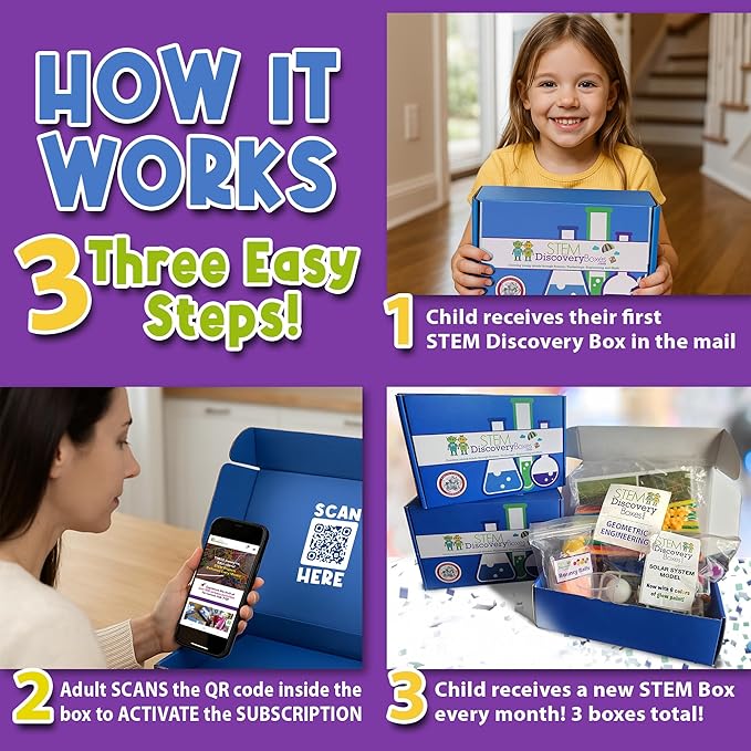3-Month Subscription | 3 Science Kits, 9 Hands-On STEM Projects | Educational Experiments & Activities for Kids Ages 7β12, Great Gift Idea