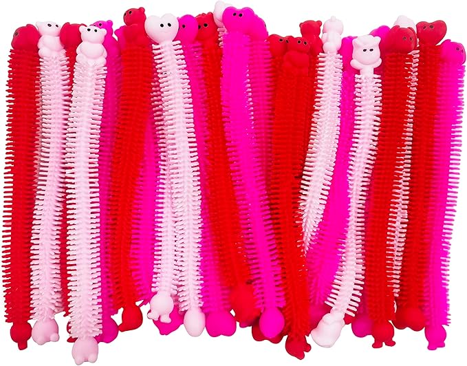 36 Pack Valentines Gifts Stretchy Strings Sensory Fidget Toys Pack Autism Toys Great for Kids Treat Bags Gifts Stress Relief Party Favors Valentines Gifts (Valentine's)