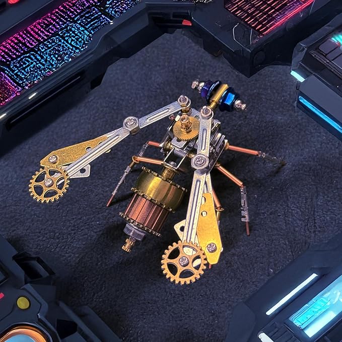 Metal Insect Bug Mechanical Steampunk Sculptur Insect Clockwork 3D Steampunk Metal Puzzle Kits for Adults (Mechanical Insect)