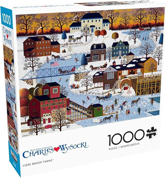 Buffalo Games - Charles Wysocki - Cider Brook Farms - 1000 Piece Jigsaw Puzzle for Adults -Challenging Puzzle Perfect for Game Nights - Finished Size is 26.75 x 19.75