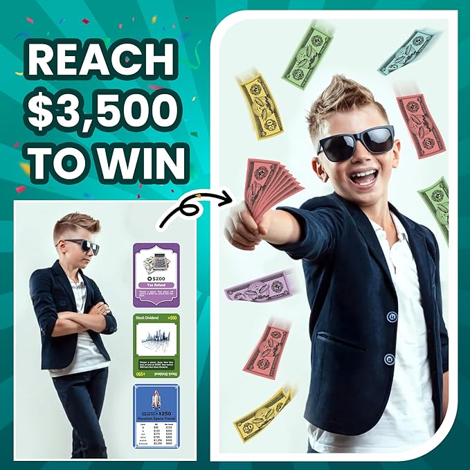 Paycheck to Billionaire: Master Financial Freedom - Smart Investing & Cost Management Board Game - Ideal for Game Night, Educational Play - Perfect for Boys and Girls Ages 8+, Adults and Family
