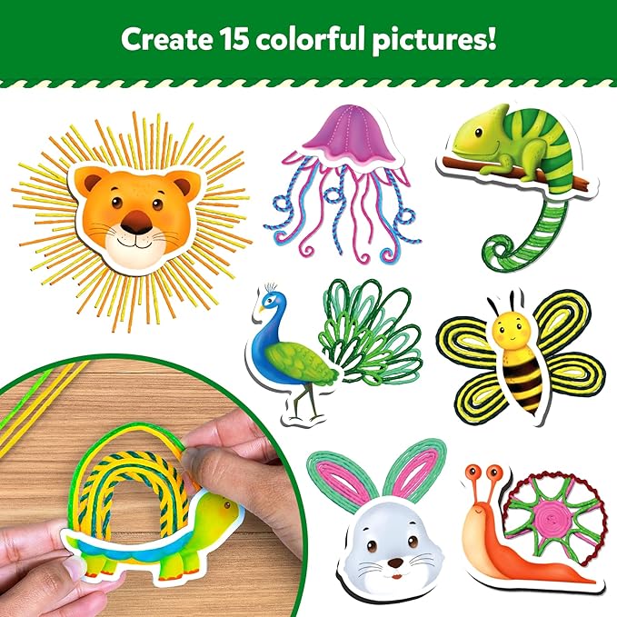 Skillmatics Waxy Window Art - 100 Bendable Waxy Sticks for Mess-Free DIY Fun, Reusable 100% Organic Beeswax Craft Kit, Travel Friendly, Creative Gifts for Girls & Boys Ages 5, 6, 7, 8, 9, 10, 11, 12