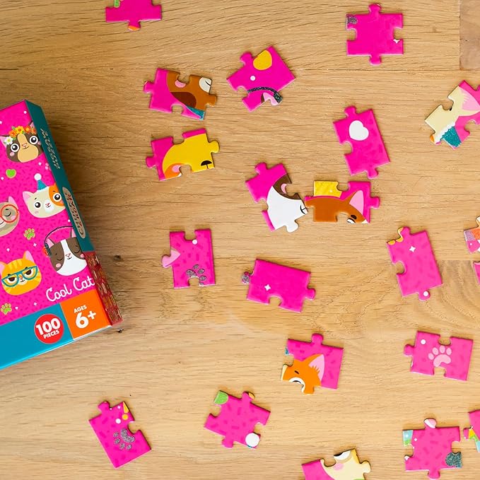 Chuckle & Roar Educational Jigsaw 100 PC Puzzle Cool Cats Edition