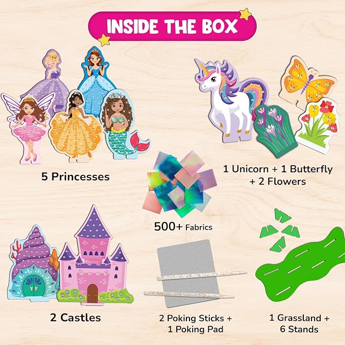 Smartivity Poke ‘n’ Create Princess Wonderland DIY Kit for Kids 4 to 10 Years, Creative Birthday Gift for Girls & Boys Age 4-5-6-7-8-9-10, DIY Art & Craft Activity Kit