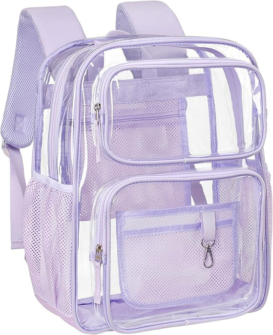 PACKISM Clear Backpack for School - 17 inch Large Heavy Duty Clear Bookbag, See Through PVC Backpacks (for age 12 above)