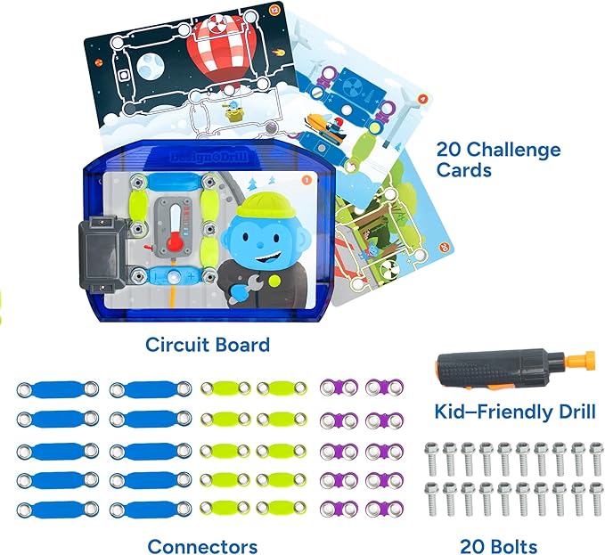 Educational Insights Design & Drill Adventure Circuits, STEM Toy, 63 Pieces, Ages 5+