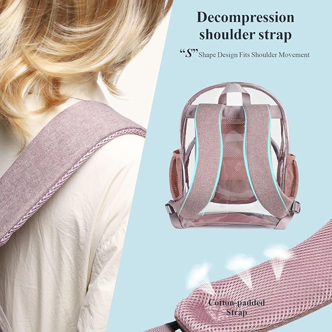 PACKISM Clear Backpack - 17 inch Heavy Duty Clear Backpacks for School, Large Transparent Bookbag for Students (Age 12+)
