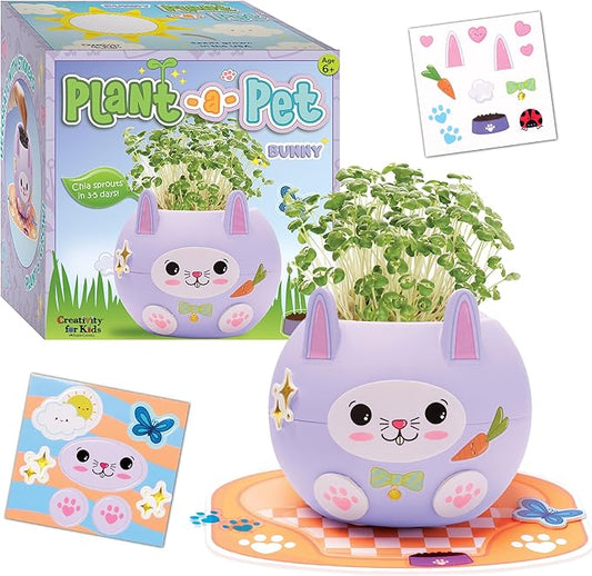 Creativity for Kids Plant-A-Pet: Bunny - Miniature Kit for Kids, Arts and Crafts for Kids, Small Gifts for Birthdays, Stocking Stuffers, and Easter Baskets (Ages 6+)