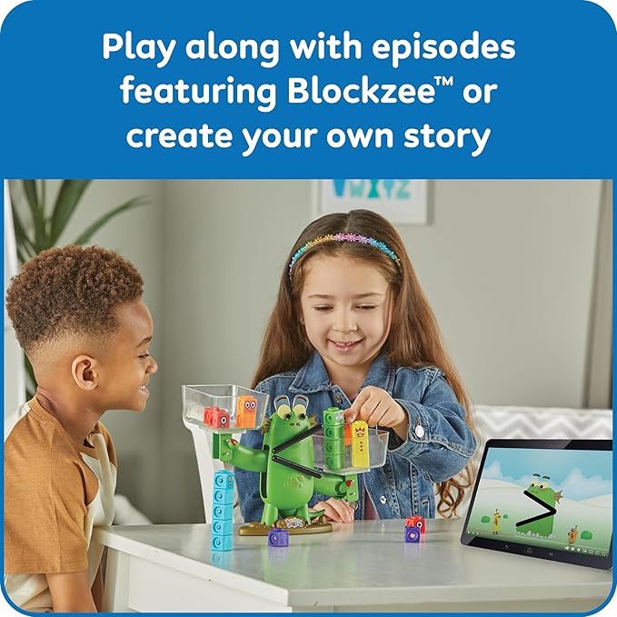 hand2mind Numberblocks Blockzee Balance Activity Set, 61 MathLink Cubes, Balance Scale, Educational Math Manipulatives, Numbers for Toddlers, Preschool Learning Activities, Birthday Gifts for Kids