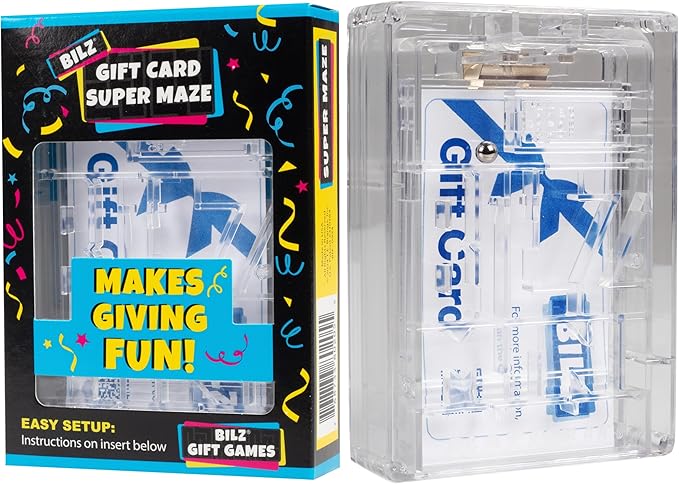 BILZ Money Puzzle - Brain Teasing Maze for Cash or Gift Cards - Fun Way to Give Gifts - Perfect for Easter Baskets and Holiday Presents - Reusable Puzzle for Kids, Adults and All Ages (2 Pack)