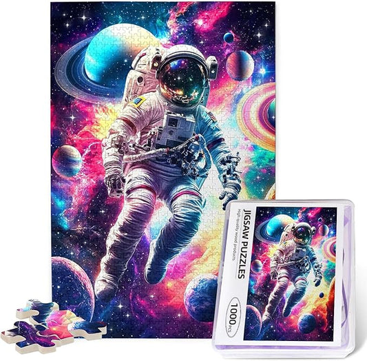Solar System Puzzles for Adults 1000 Piece Galaxy Outer Astronaut Exploration Puzzles Colorful and Unique Challenging Puzzle for Game Nights